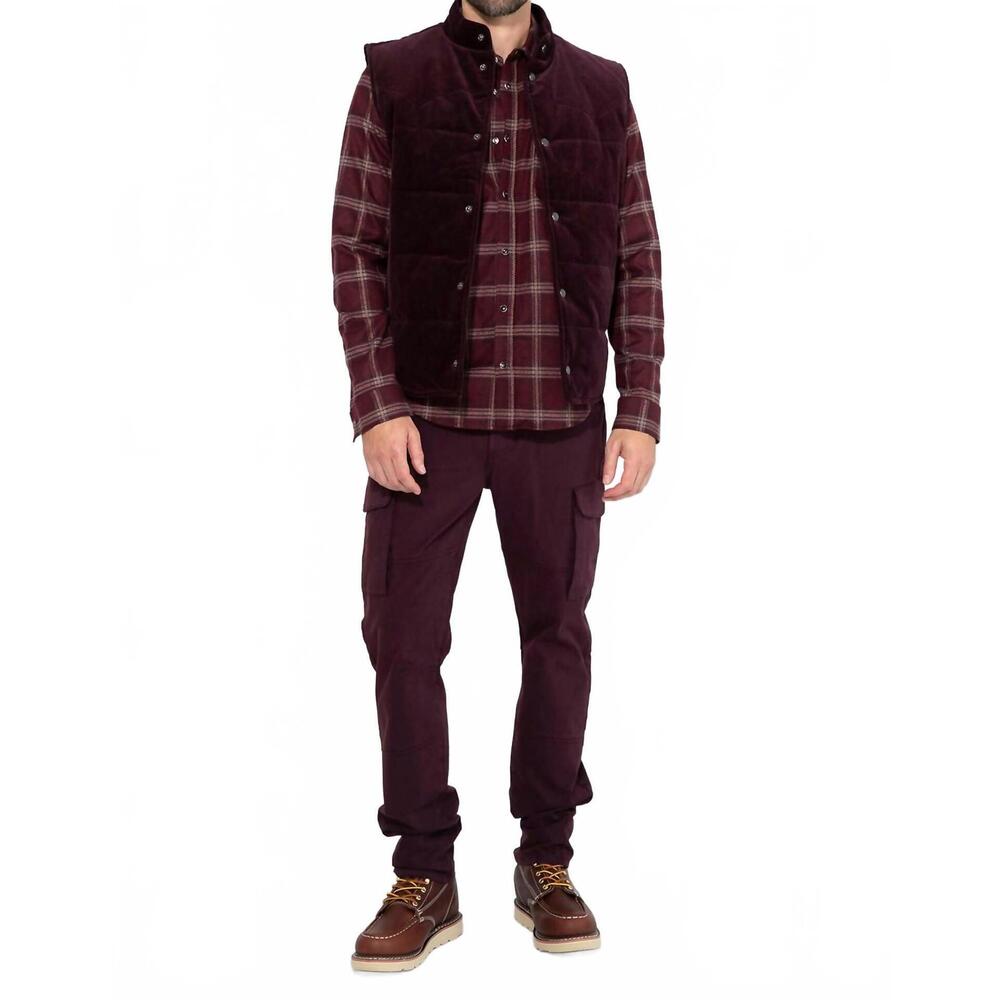 NEW MONFRERE trooper slim-fit cargo pants in plum